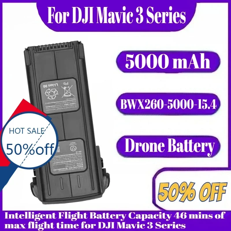 

For DJI Mavic 3 Series Intelligent Flight Battery Capacity 5000mAh 46 Mins of Max Flight Time for DJI Mavic 3 Series