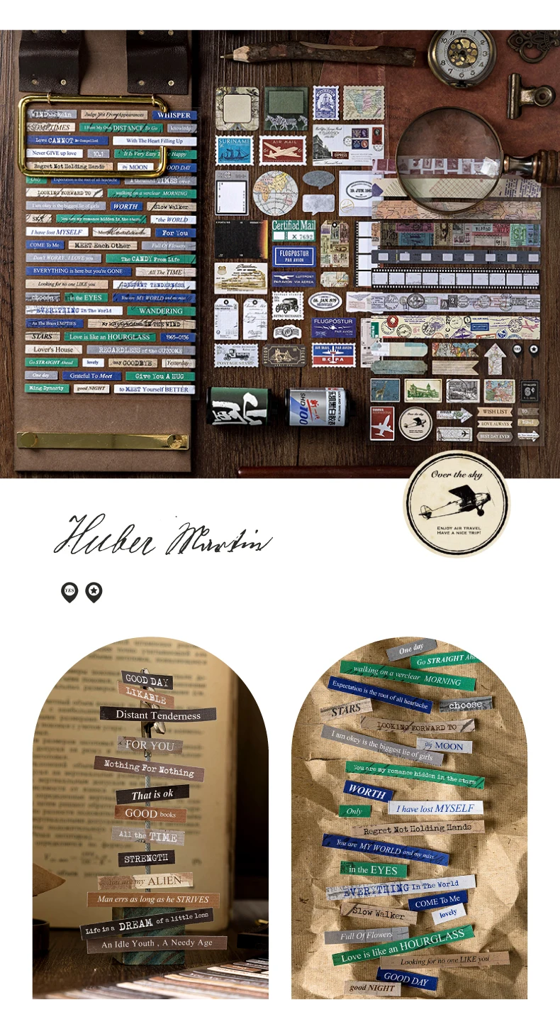3 Stück große Vintage-Aufkleber aus geflochtenem Papier, dekoratives Scrapbooking-Tagebuch, Album, handgefertigtes Junk-Tagebuchzubehör – Detail 11