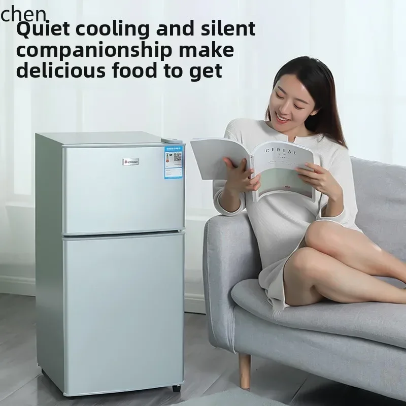 first-class energy-saving small refrigerator, mini power-saving office double-door refrigerator for small dormitory rental