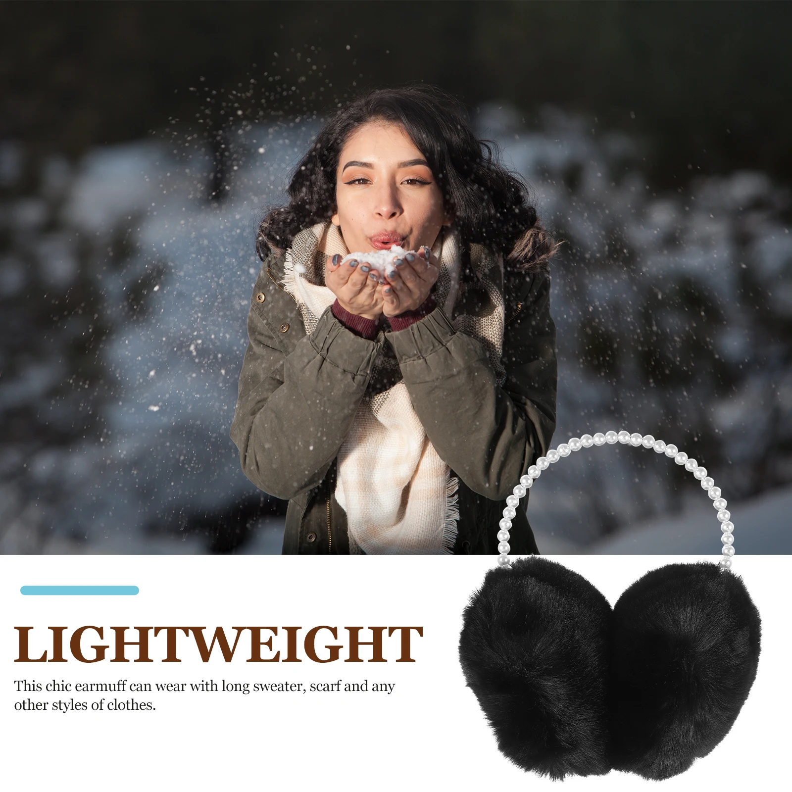 

Earmuffs Black Winter Warm Covers Lovely Ear Warmer Women Ear Muff Girls Earmuff Unique Design Catchy Style Long