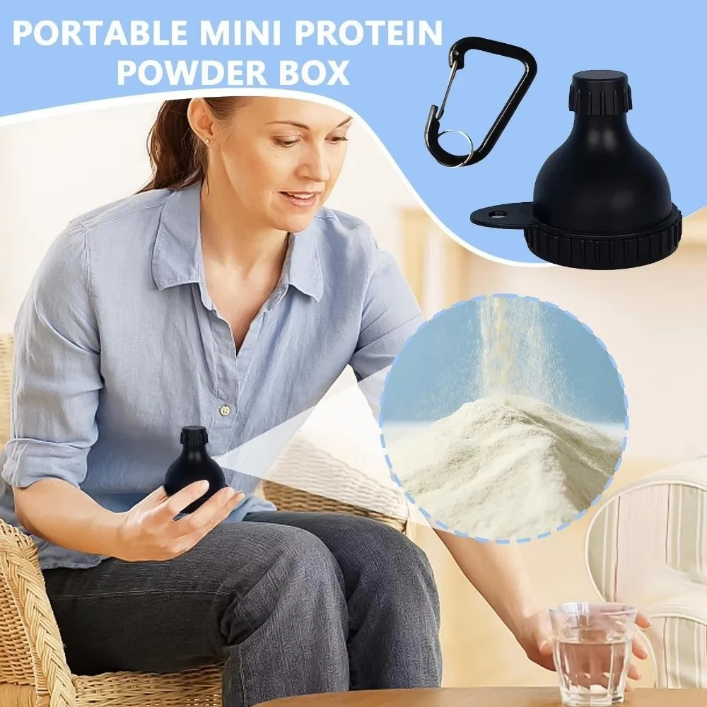 

Mini 15g/50ml Protein Powder Bottle Leak Proof Reinforced Cap Medicine Box with Carabiner with Keychain Pill Case Outdoor Sport