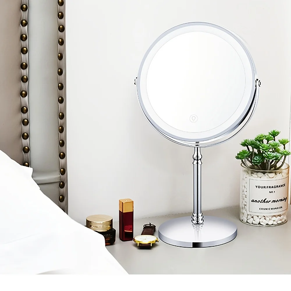 Magnifying Mirror With Light, Rechargeable 8" Lighted Makeup Mirror with 3 Color Lighting Modes - Portable HD Cosmetic Mirror fo