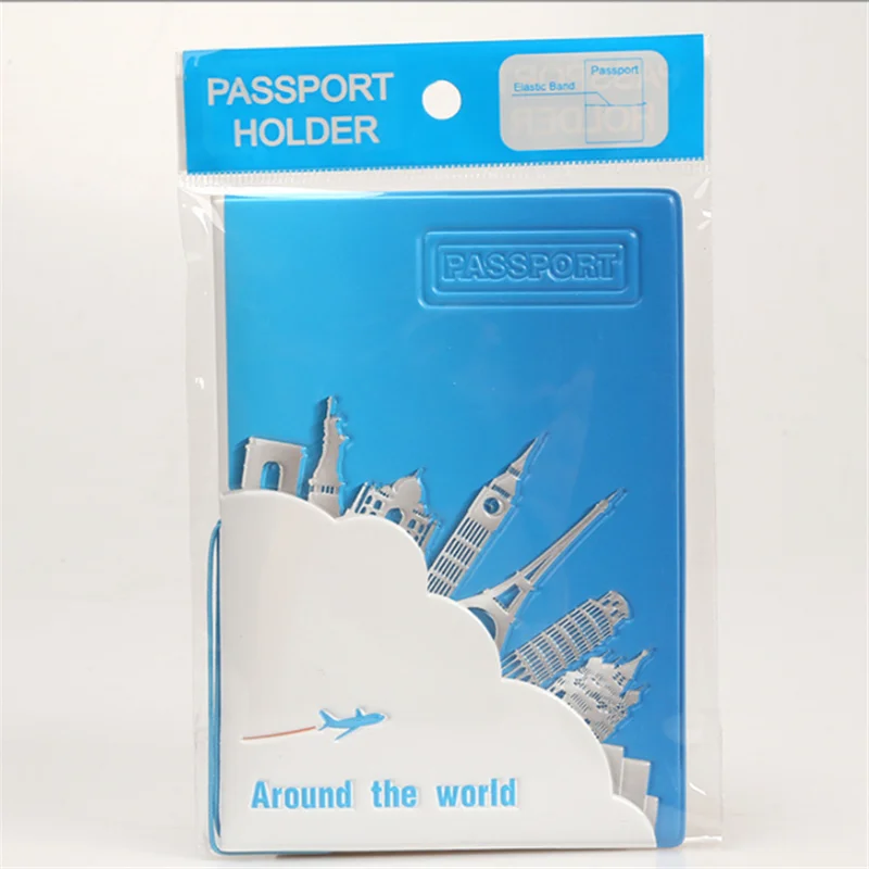 Creative Airplane Passport Cover Wallet Bag Letter Men Women Pu Leather Id Address Holder Portable Boarding Travel Accessories