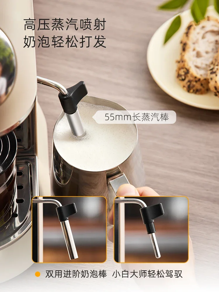 Macchina da caffè compatta per ufficio domestico Bear da 220 V con estrazione semiautomatica di caffè espresso e capacità di cottura al latte