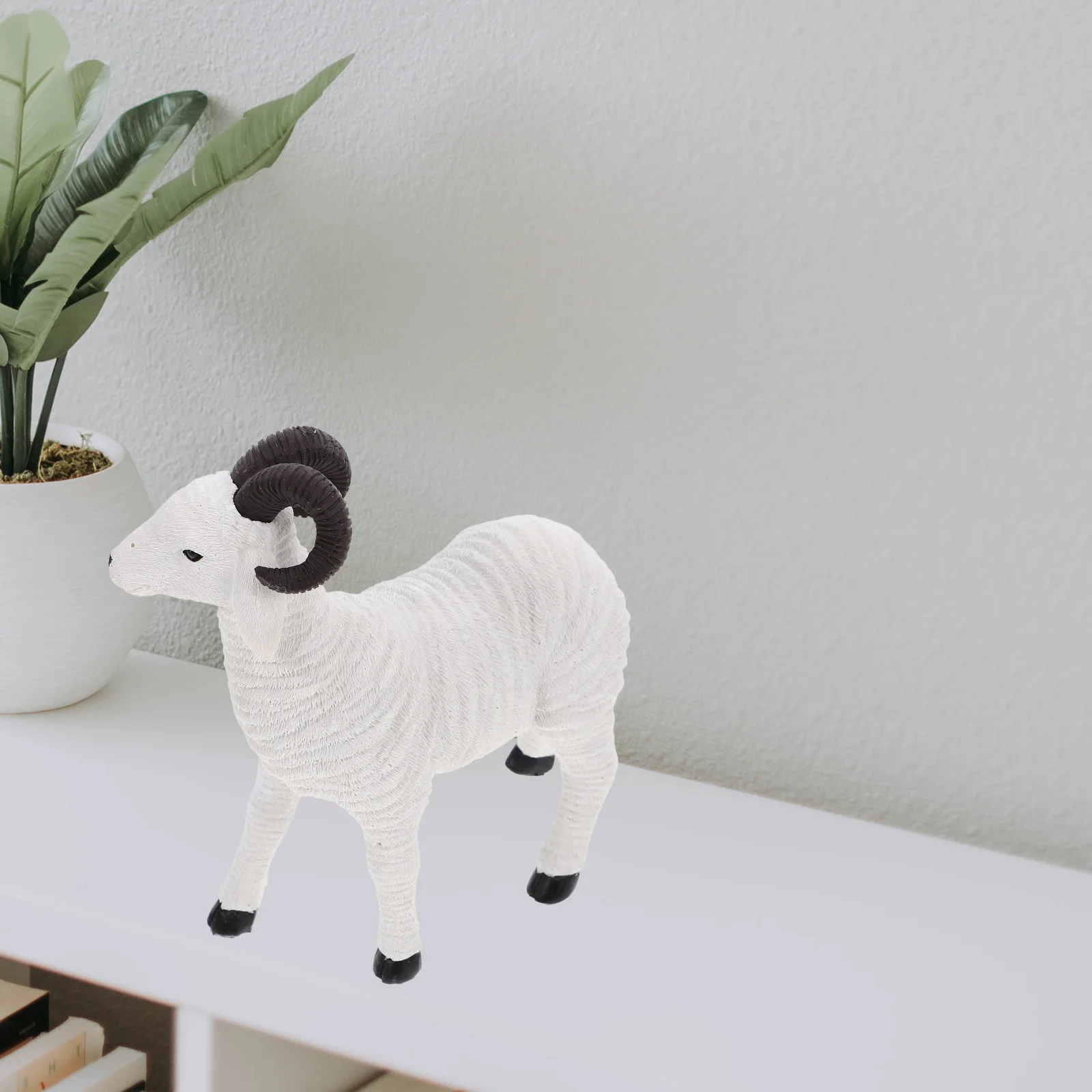 

Detailed Goat Statue Handcrafted Resin Animal Figure for Garden Home Office Desk Decor Micro Landscape Arrangement