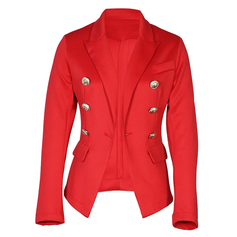 Frauen Blazer Zweireiher einfarbig schlank Langarm Business Casual Mode Kurz mantel Büro Damen Damen Anzug Jacke