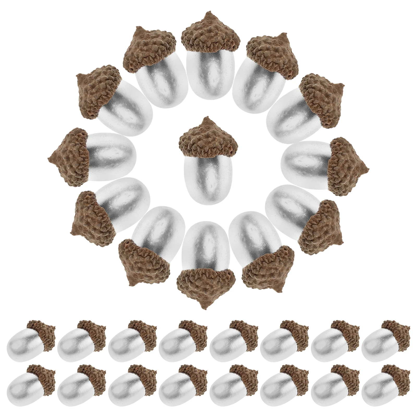 

50pcs Lifelike Small Simulation Acorn Artificial Faux Acorns Decorative Craft Props For Christmas Halloween Diy Wreath Making