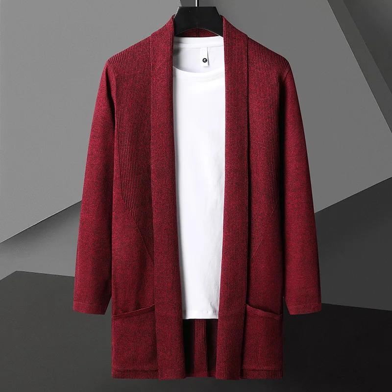 

Autumn 2024 New Regular Vintage Cardigan Men's Knitted Cardigan Thin V-neck Basic Thin Sweater Solid Color Casual Versatile Coat