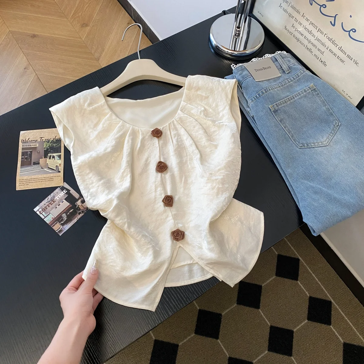 

Women Chic Fashion 2025 Summer New Split-ended Waist Thin Tops Sleeveless Vest Chiffon Shirt Blouse Streetwear Party Club