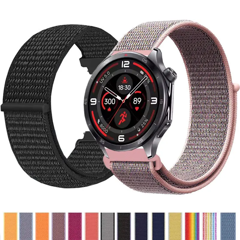 22mm Nylon Loop Straps For OnePlus Watch 3 Bands 2 2R 46mm Sports Bracelet For OPPO Watch X X2 4 Pro/Mi Watch 2 Pro S4 S3 S1