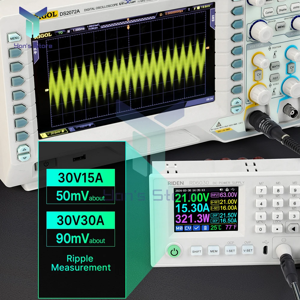 Imagem -04 - dc Ajustável Step Down Voltage Bench Regulado Fonte de Alimentação Buck Converter Bateria Carregamento rd Rd6030 Rd6030w 60v 30a