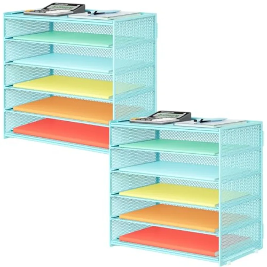 

Набор из 2-х органайзеров для бумаг на 6 уровней, металлический сетчатый лоток для файлов, подставка для писем, сортировщик бумаг, настольные органайзеры для офиса или дома