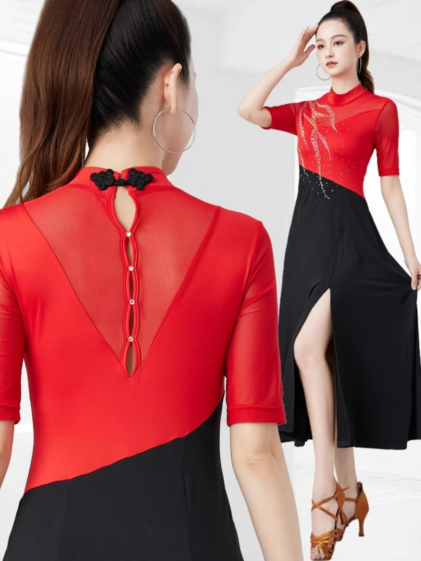 

Женские вечерние платья для латиноамериканских танцев, костюм для тренировок, расшитый стразами, для самбы, праздничные платья, стандартная форма для соревнований