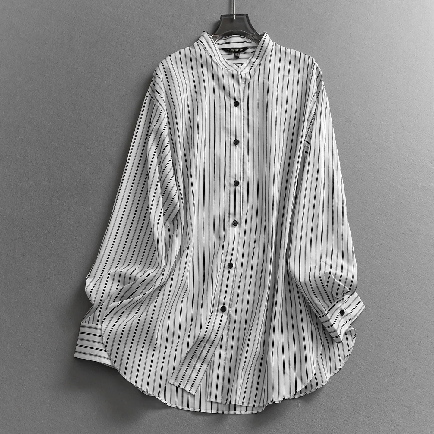 

Женские повседневные рубашки SuperAen с контрастными полосками и воротником-стойкой, весна 2026, новый корейский стиль, офисные рубашки с длинными рукавами