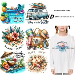 Summer Beach Ocean World Biological Elements iron on heat transfer dtf transfers ready to press patches for clothing