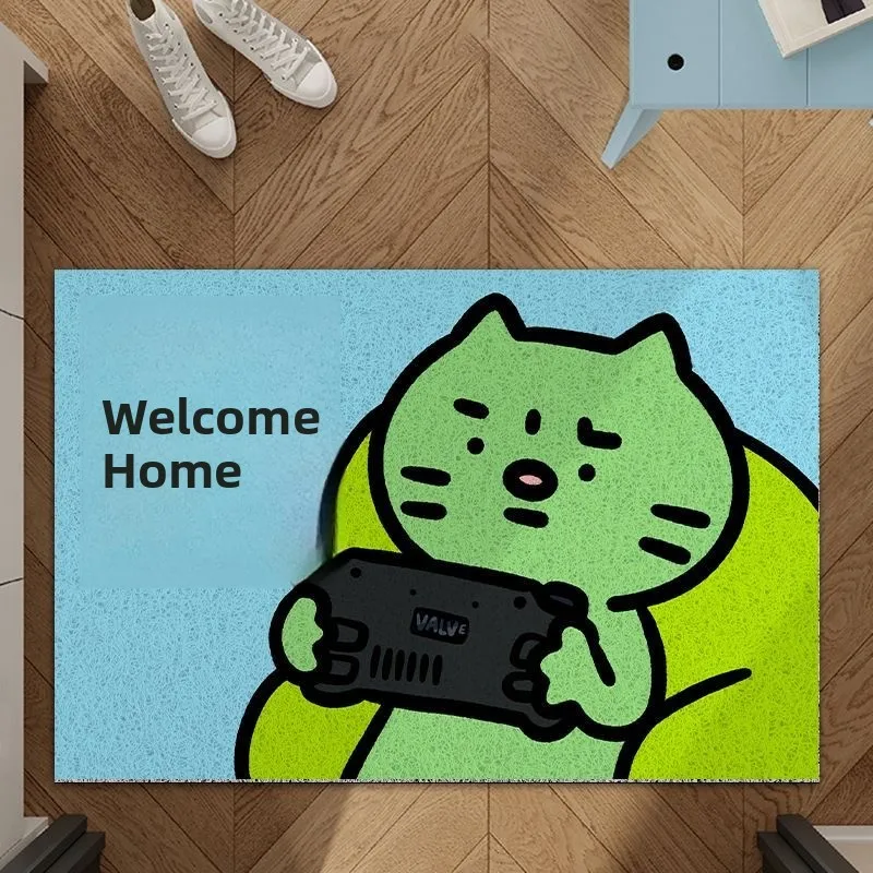 

Anxie Door Mat Indoor Entrance Rug Easy to Maintain Home Decor PVC Floor Mat Cartoon Pattern hine Woven Simple Sle