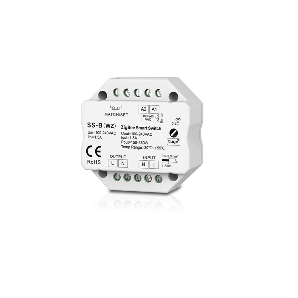 Skydance SS-B(WZ) AC110-220V Smart ZigBee Tuya APP+RF+Push Switch Wireless Remote Control Triac Dim for Non-Dimmable LED light