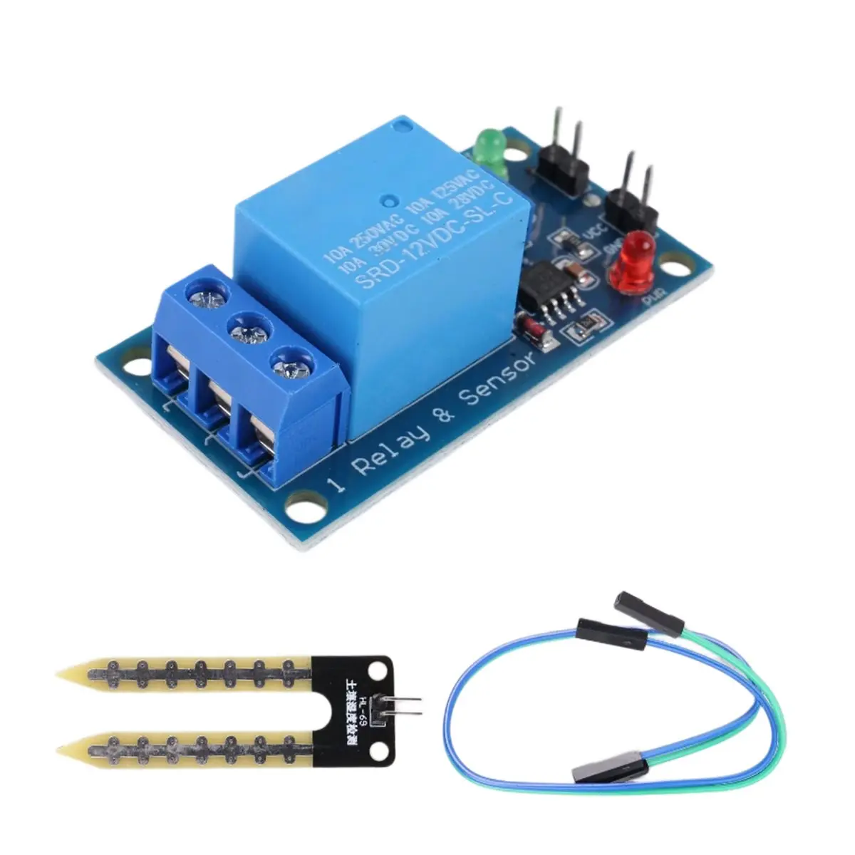 Compatible DC 12V Soil Moisture Sensor Relay Control Module Automatic Watering of the Humidity Starting Switch
