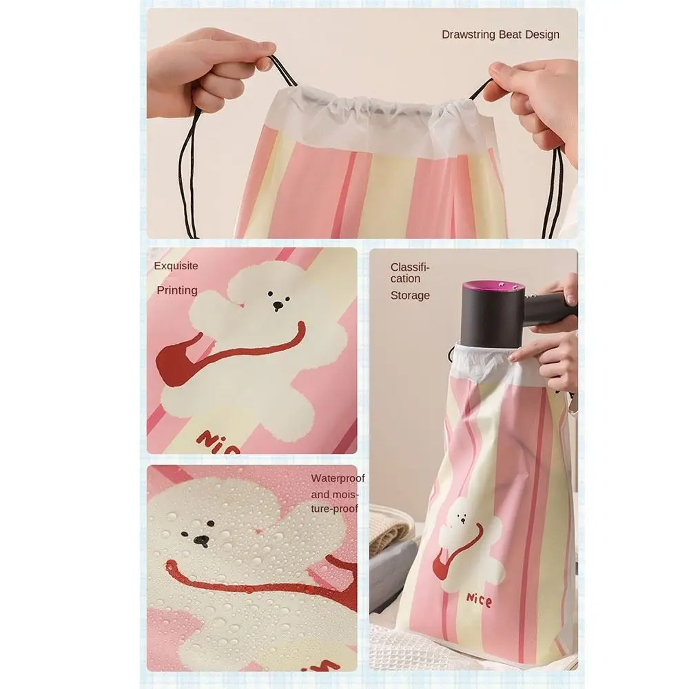 

Dust-proof Drawstring Storage Bag Waterproof Moisture-proof Clothes Shoe Packing Bag Panda/Puppy Pattern Large Capacity