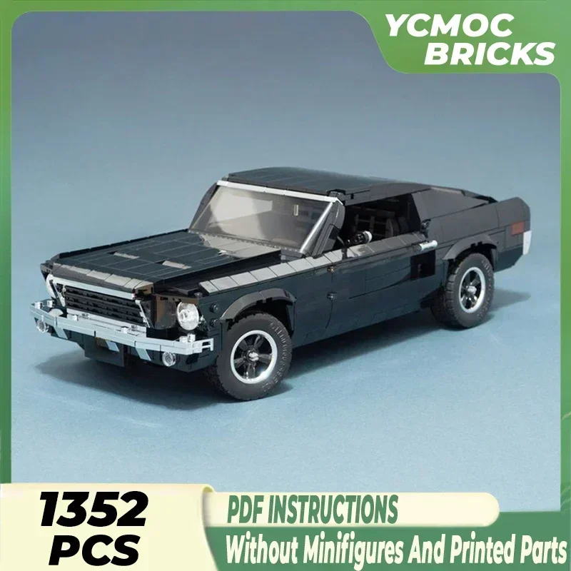 

Moc Building Bricks Car Model Classic Black Mustang Sports Car Technology Modular Blocks Gifts Christmas Toys DIY Sets Assembly