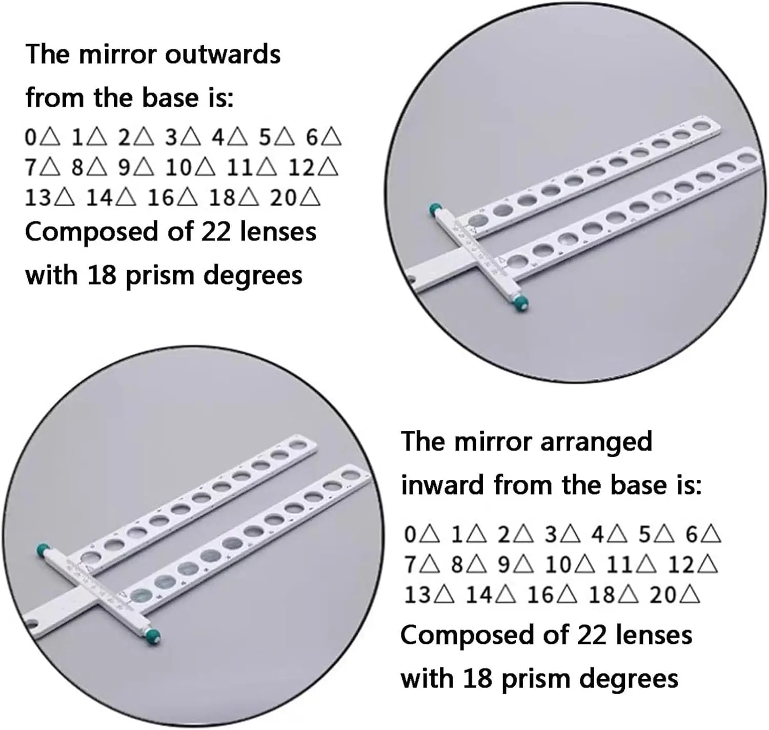 Optical Retinoscopy Rack Lens Set Accurate Measurement for Glasses Diopters Adjustable Prism Retinoscopy