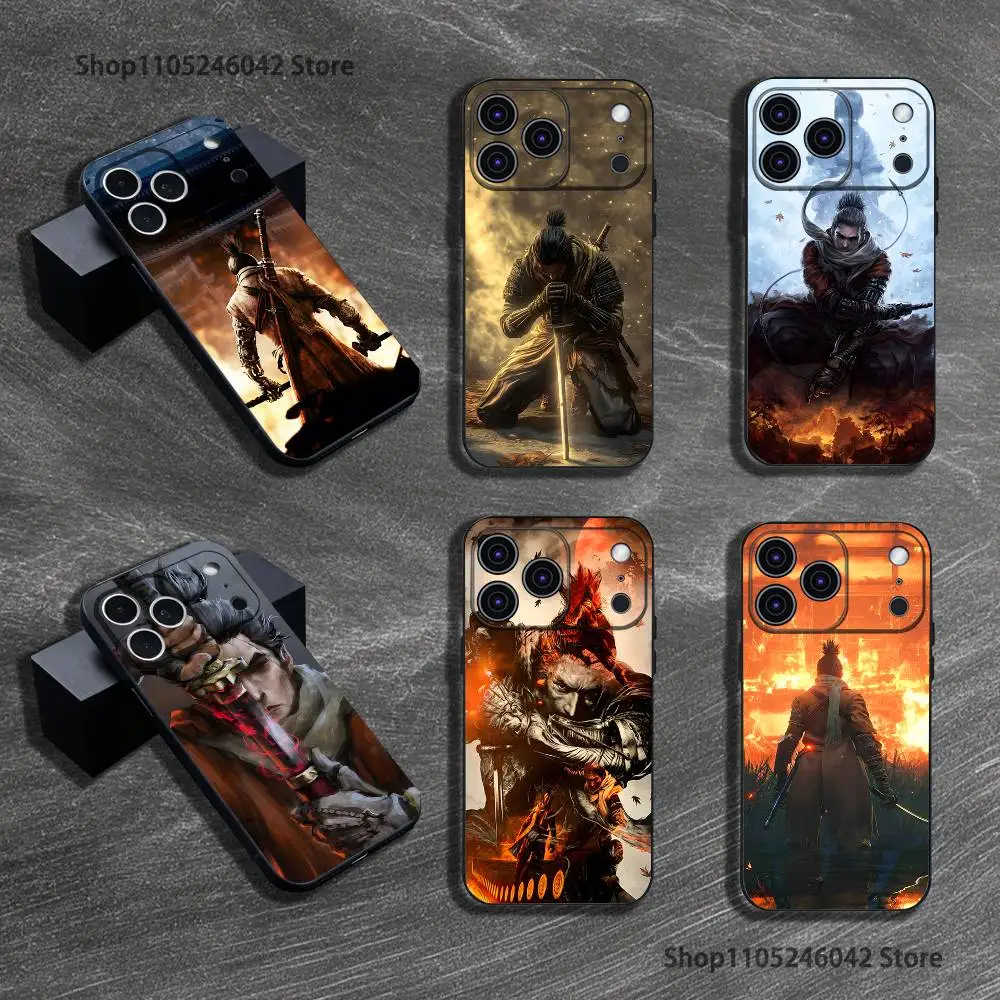 

S-Sekiro Game Phone Case For iPhone 17,16,15,14,13,12,11,Pro,Max,Plus Black Soft Cover