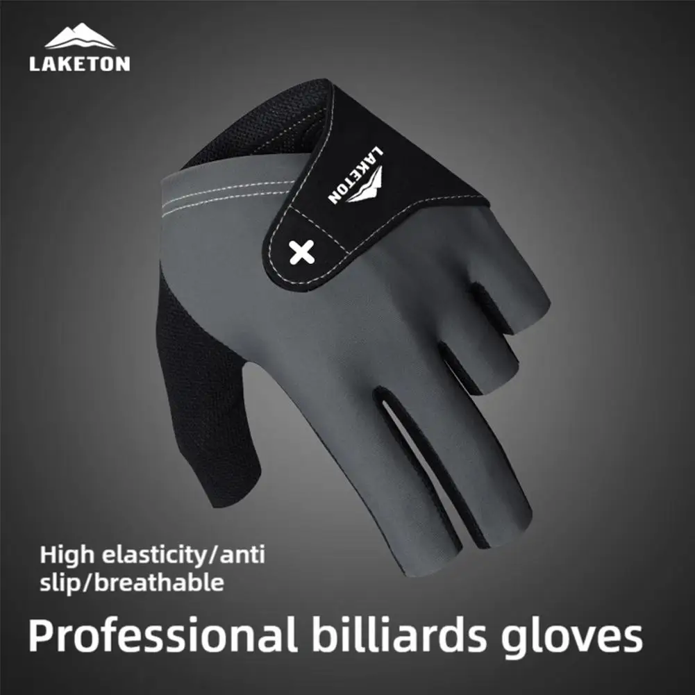 1Pc Breathable Non-Slip Thin Snooker Gloves Self-Adhesive Cloth Fixed Ice Silk Fingerless Billiard Gloves For Left Hand Elastic