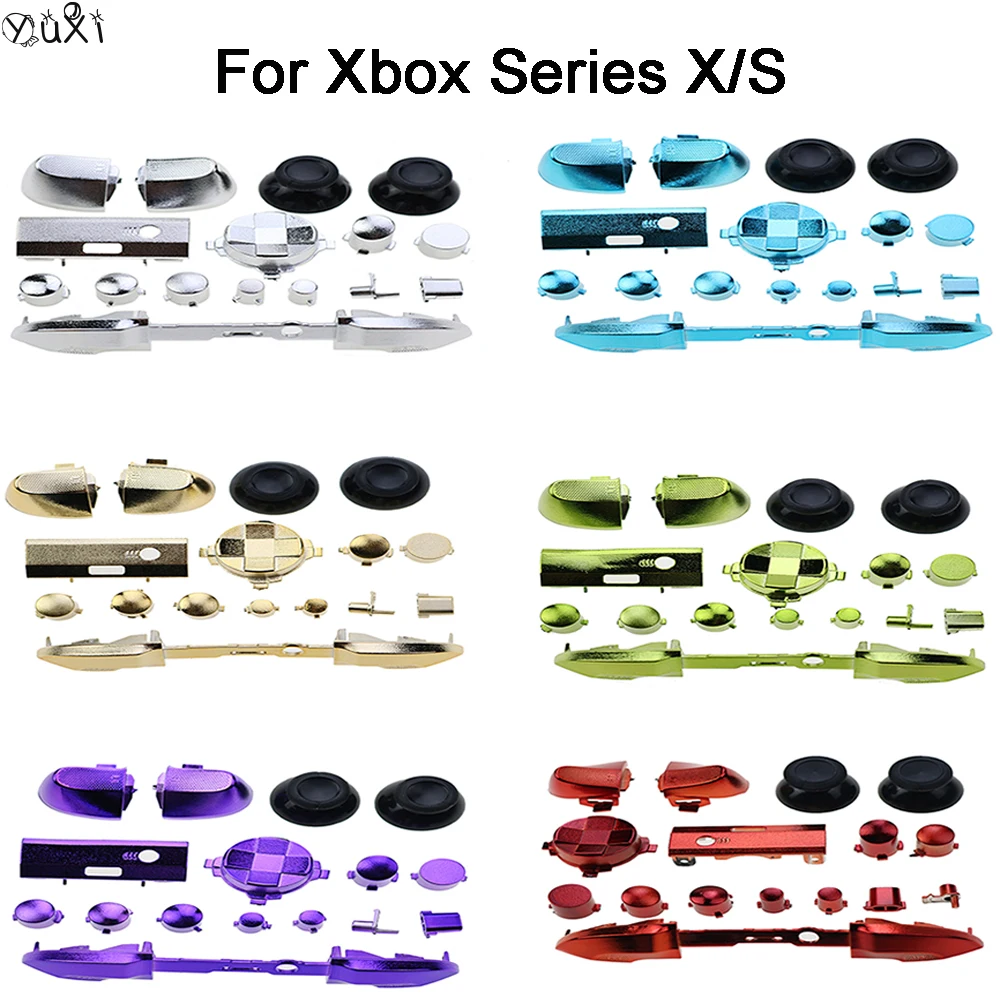 YuXi-Juego de botones galvanizados ABLR para consola de juegos Xbox Series X/S, tecla cruzada, botón de inicio, juego de mantenimiento de mango completo, 1 Juego