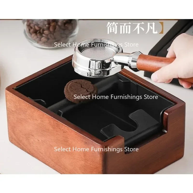 Apply To Integrated Coffee Slag Tapping Box, Household Handle Bracket, Powder Holder,  Solid Wood  Bucket