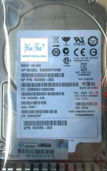 For 600GB 10K RPM 2.5