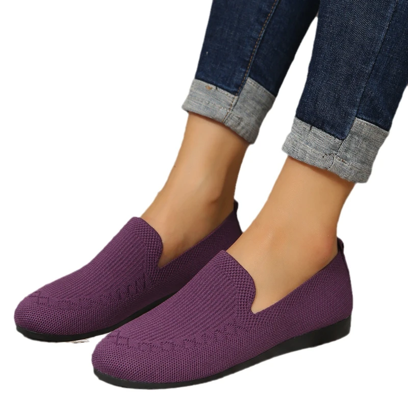 New Mesh Breathable Sneakers Women Breathable Light Slip on Flat Casual Shoes Ladies Loafers Socks Shoes Women ，Zapatillas Mujer