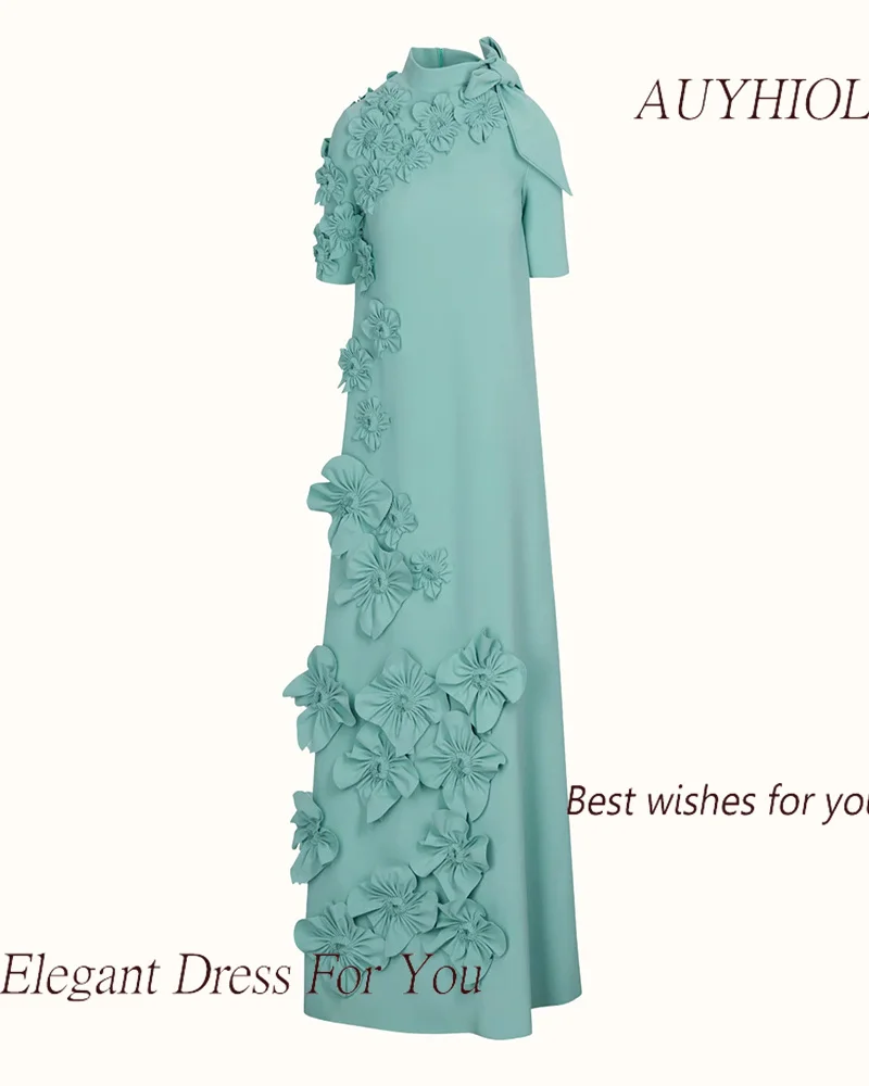 Formal Evening Dress For Sexy Women 정장원피스 Vestidos de festa Hand Made Appliques Crepe Floor-Length Cocktail Party Prom Gown 2024