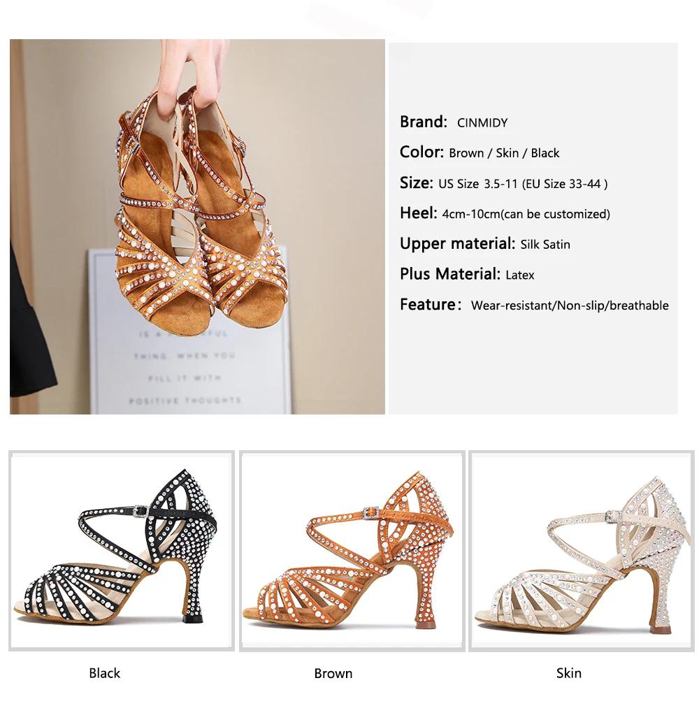 CINMIDY Neue Modische Professionelle Tanzschuhe für Damen Salsa Kizomba Tango Latein Tanzschuhe Damen Ballsaal Party Schuhe – Detail 5