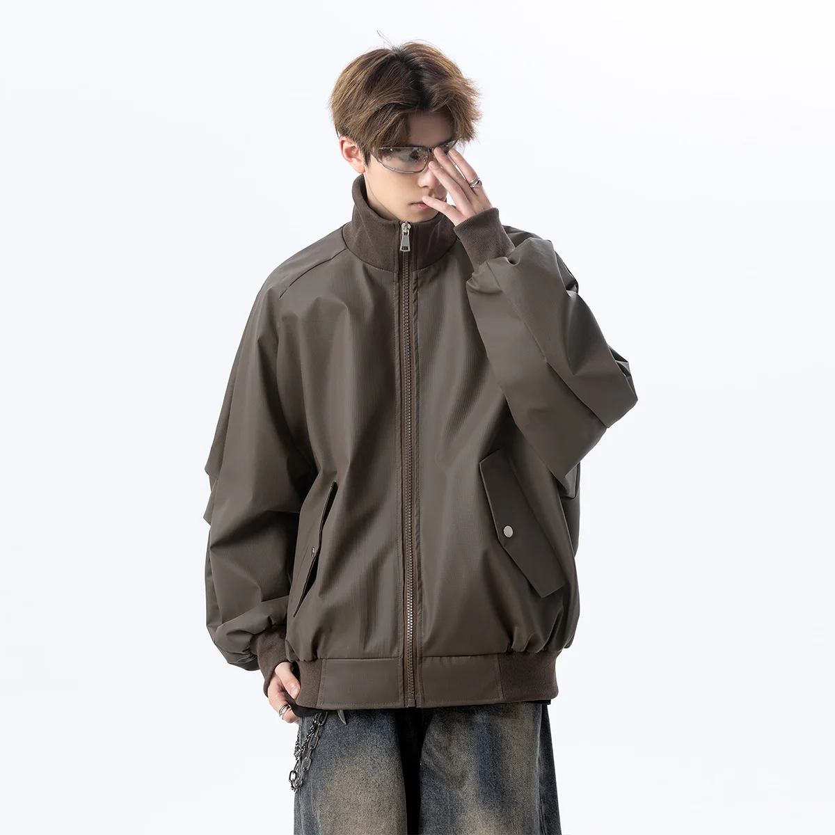 

Мужская куртка-жилет Anyu American Sle Motorcycle Jaet из утолщенного хлопка, повседневная, стильная, кожаная, с длинными рукавами и застежкой-молнией