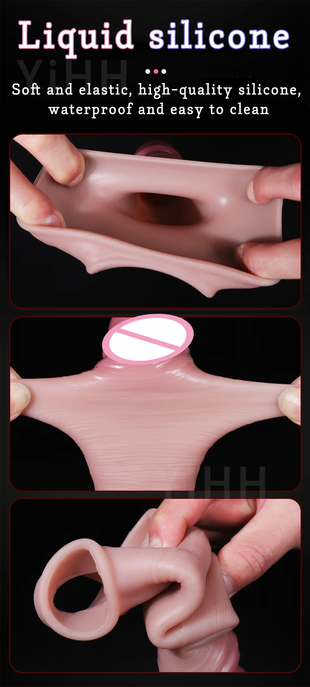 Realistic Reusable Silicone Penis Sleeve for Men