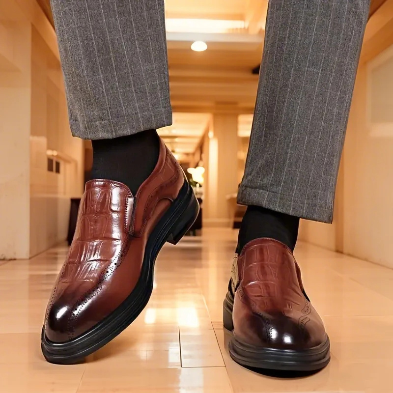 Zapatos Oxford de cuero formales de negocios informales para hombre, zapatos de caballero para fiesta de boda y oficina
