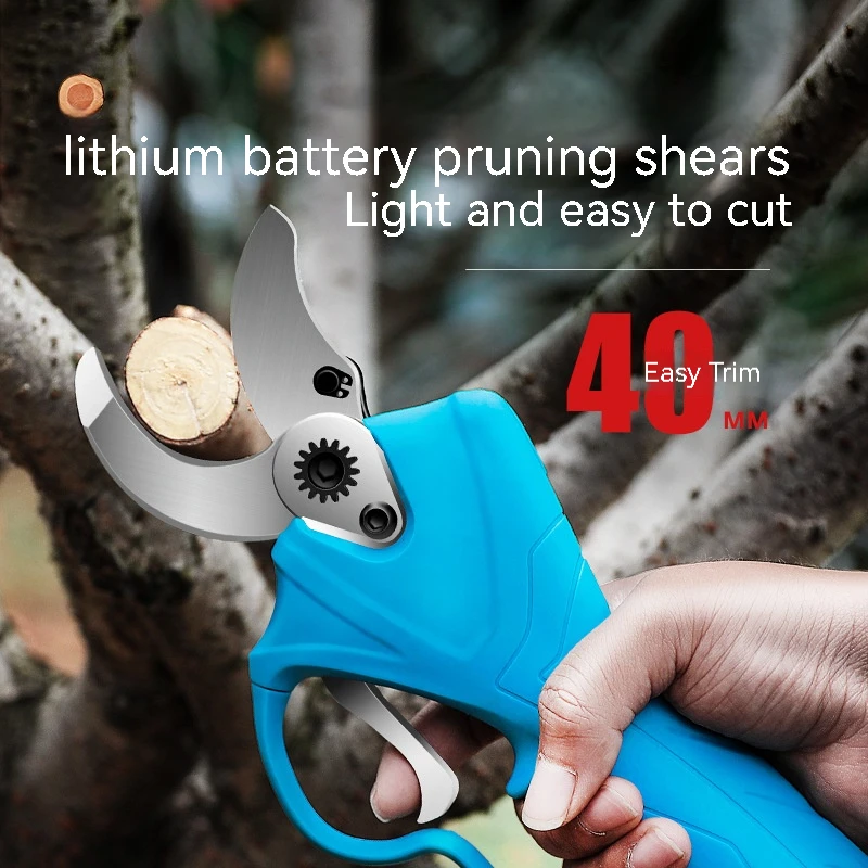 Lithium Battery Electric Pruning Shears 4CM Electric Scissors Garden Pruning Machine Fruit Tree High Branch Shears