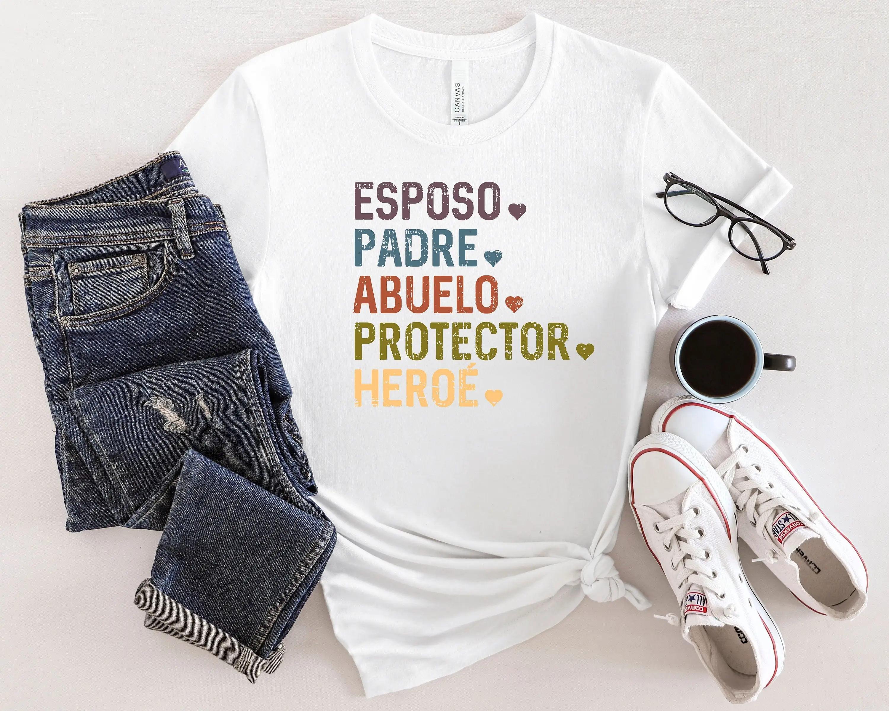 Esposo Padre Abuelo Protector Heroé T Shirt Spanish Father Hispanic Dad Best Father's Day For