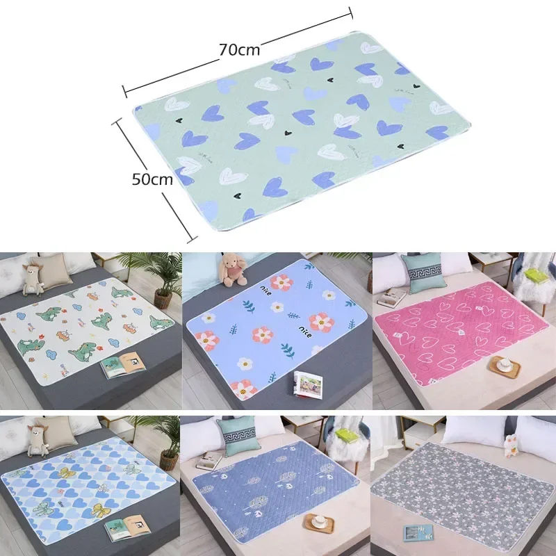 Waterproof Washable Mattress Urine Mat for Baby Toddlers Cute Cartoon Bed Protector Diaper Bedding Urine Pads Cloth Breathable