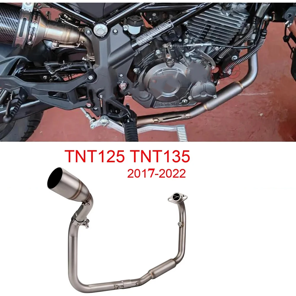 51 mm Motorrad-Auspuffanlagen vorne mittleres Verbindungsrohr mit Katalysator-Schalldämpfer für Benelli TNT125 BJ125-3E 2017–2022