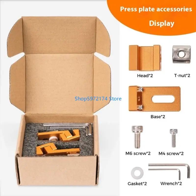 Y3NB Pack of 2 Aluminum Alloy T Slot Clamping Plates for Router Engraving Machines