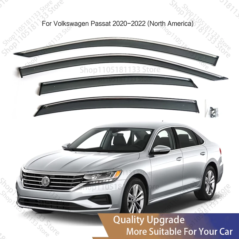 For Volkswagen Passat 2020 2021 2022 Window Deflector Weather Shield Rain Guards