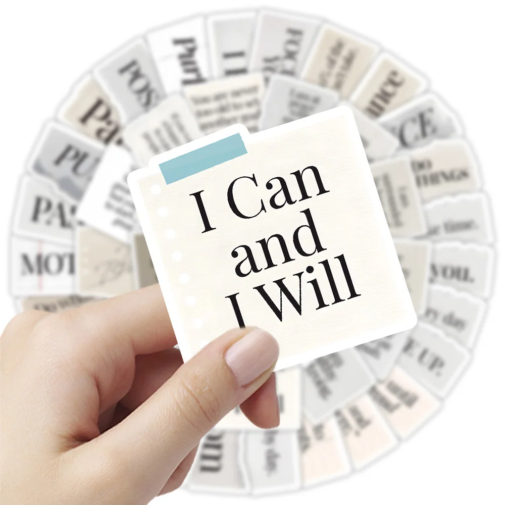 10/40/80pcs Vintage Inspirational Phrases Label Stickers Cartoon Motivational Quote Sticker Suitcase Guitar Phone Decals Decor