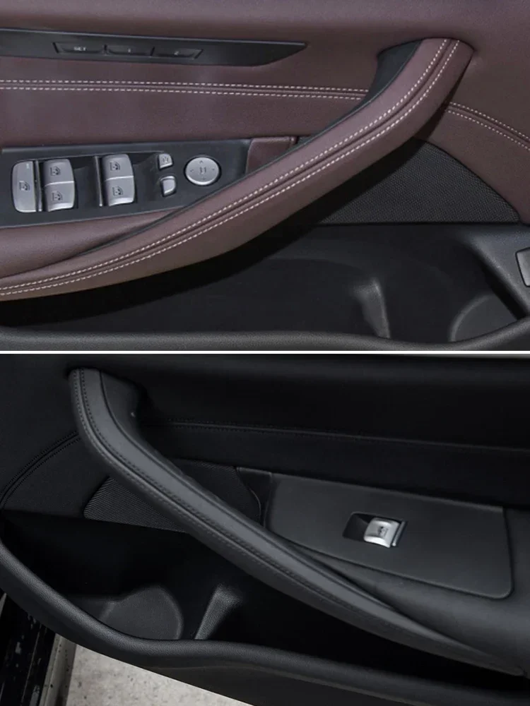 2 szt. Nakładki na klamki drzwi BMW serii 5 G30 2017 2018 2019 2020 2021 2022 2023, wygląd karbonu ABS, czarny połysk, matowy wygląd, wewnętrzna listwa ozdobna — 2