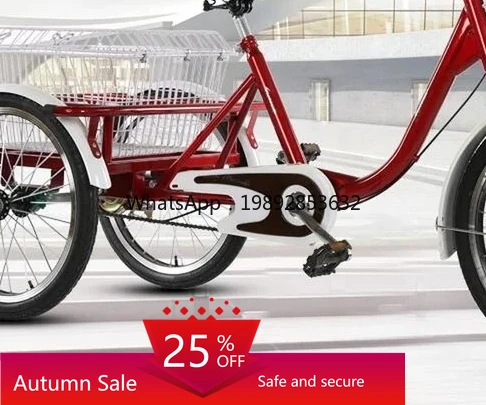 

Three-Wheel Bicycle for Elderly, Adult Pedal-Assisted Three-Wheel Vehicle