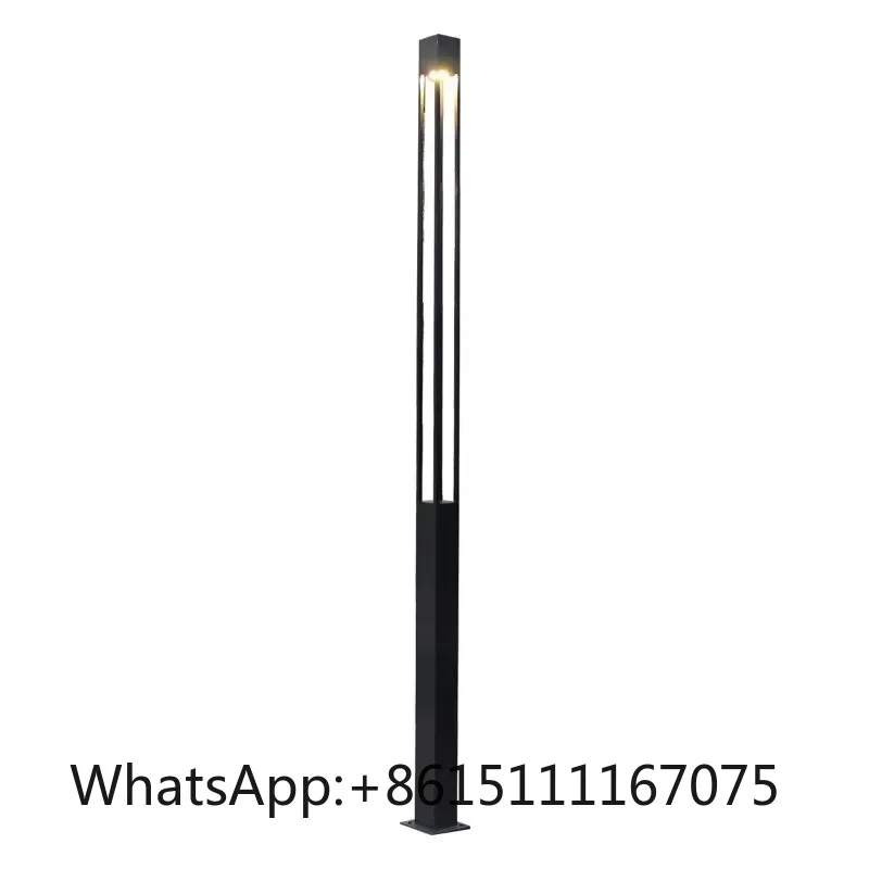 Aluminum Construction Square LED Garden Bollard Light, Weatherproof IP65 Lawn Light For Community Road Path Project