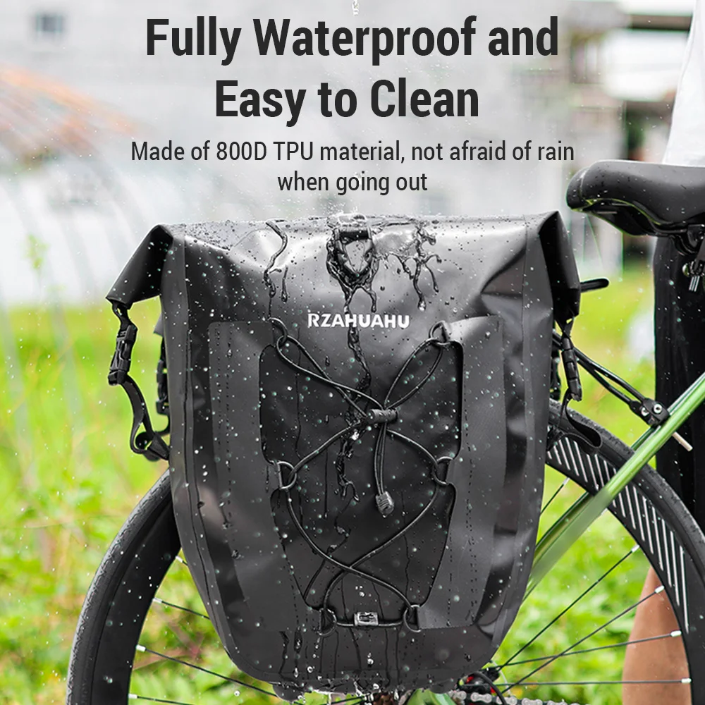 1/2pcs Large Capacity Bike Panniers Waterproof Bike Rear Rack Bag for Cycling Traveling Touring