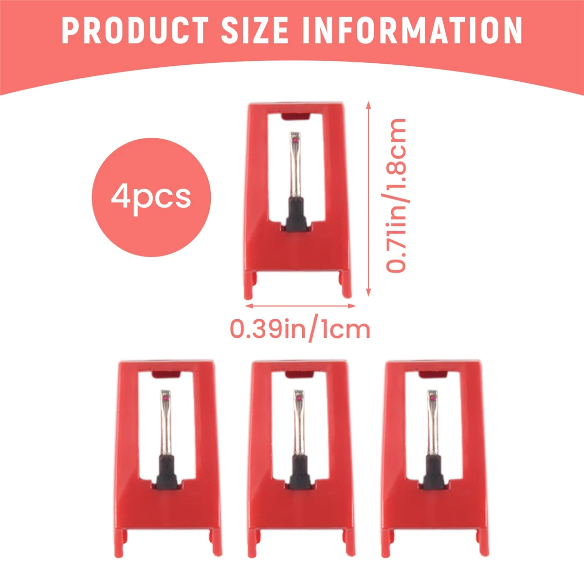 레코드 플레이어 바늘, 범용 교체 스타일러스 바늘, 비닐 레코드 플레이어, 4 개