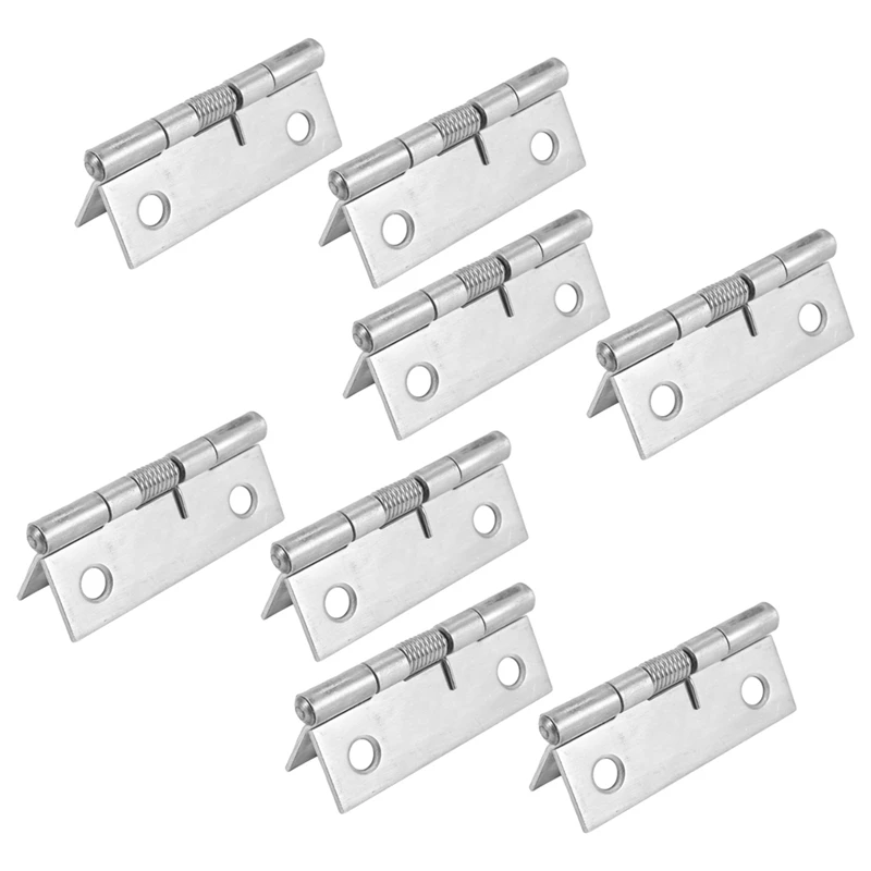 8X 2 Inch Long Stainless Steel Self-Closing Corner Spring Draw Door Hinge