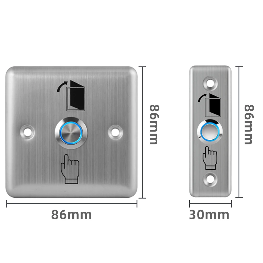 Stainless Steel Exit Button Push Switch Door  Opener Release for Access Controler Smart Lock